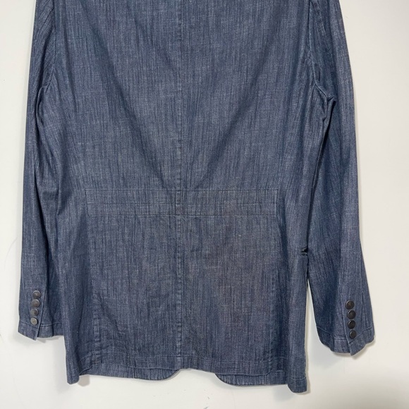 John Varvatos Blue Denim Chambray Blazer Jacket Sport Coat Made in Italy Size 50 - Picture 7 of 16